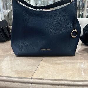 Michael Kors Navy Leather Hobo Bag